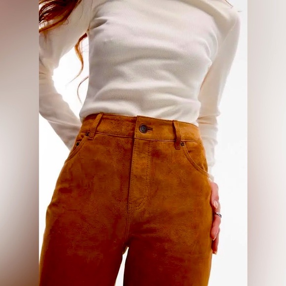 NWOT - Nordstrom Straight Leg, Genuine Suede Pants - Picture 5 of 9